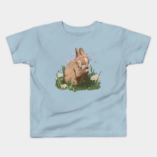 Rabbit and flowers Kids T-Shirt